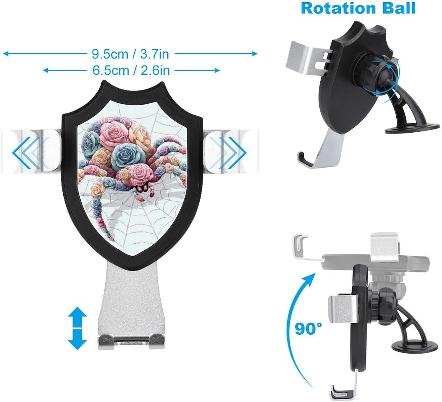 Spider Rose Car Phone Holder Adjustable Car Mount image 2