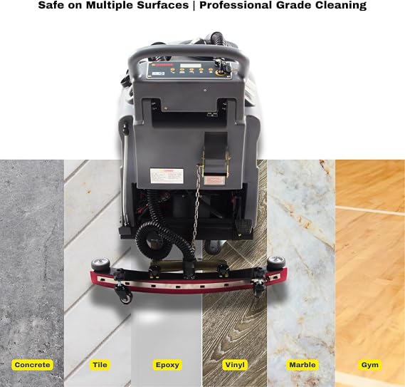 22 Self-Propelled Walk-Behind Floor Scrubber Dryer Machine, Forward/Reverse Drive, 31 Squeegee, 36,000 Sq Ft/H, Commercial Hard Floor Cleaner for Tile, Concrete, Epoxy & Vinyl