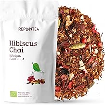 REPLANTEA Organic Hibiscus Chai Infusion 100g | Hibiscus Tea with Cinnamon and Ginger | Warm and Comforting Fall Drink | Bulk Spice Rooibos | Sin Teina