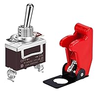 Vista 12 de DaierTek SPST - Interruptor de palanca impermeable de 12 V CC 30 A, 125 VCA, 20 A, marina, resistente, 2 pines, terminales de pala de encendido