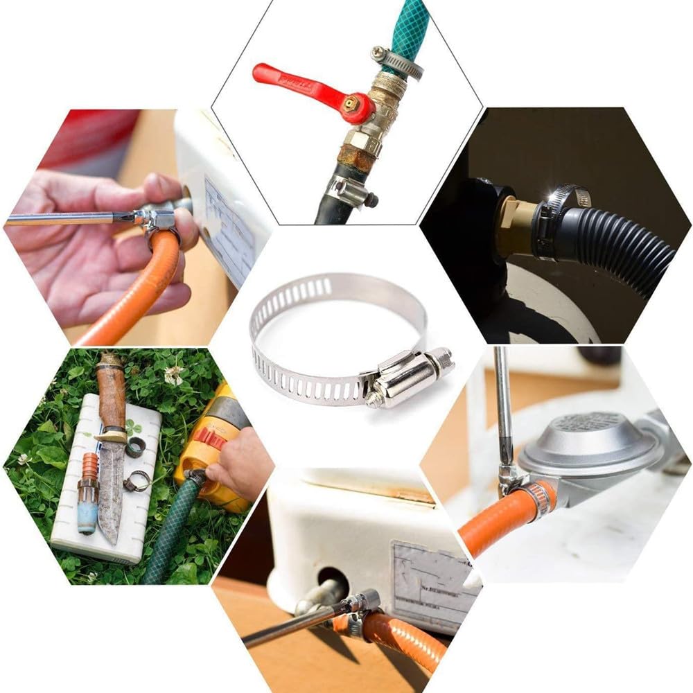 5 uds. Abrazaderas de tubo de 8mm-700mm abrazaderas de manguera de acero inoxidable de alta resistencia abrazaderas de tubo de manguera de combustible de coche tornillo sin fin Anti-oxidación duradera