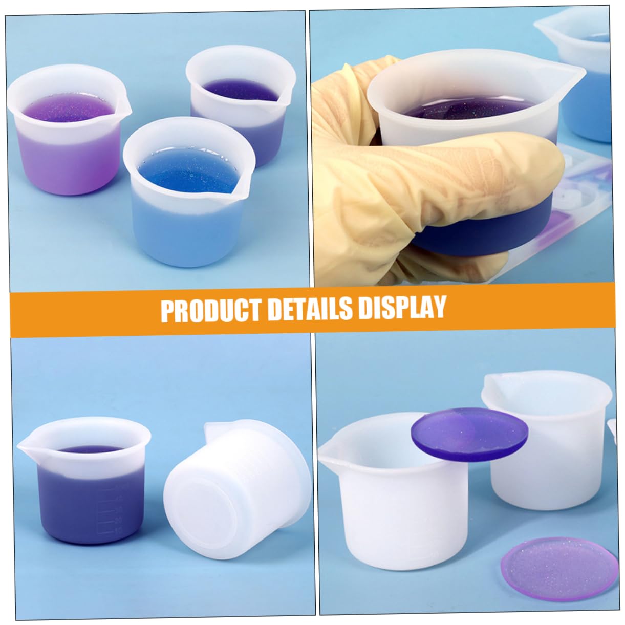 Cabilock 3 Ensembles Tasse À Mesurer En Silicone Bricolage Outillage Mug Melangeuse Époxy Liquide Bol Outils De Bricolage Accessoire De Mesure Bricolage Gel De Silice Blanche 12 Pièces * 3