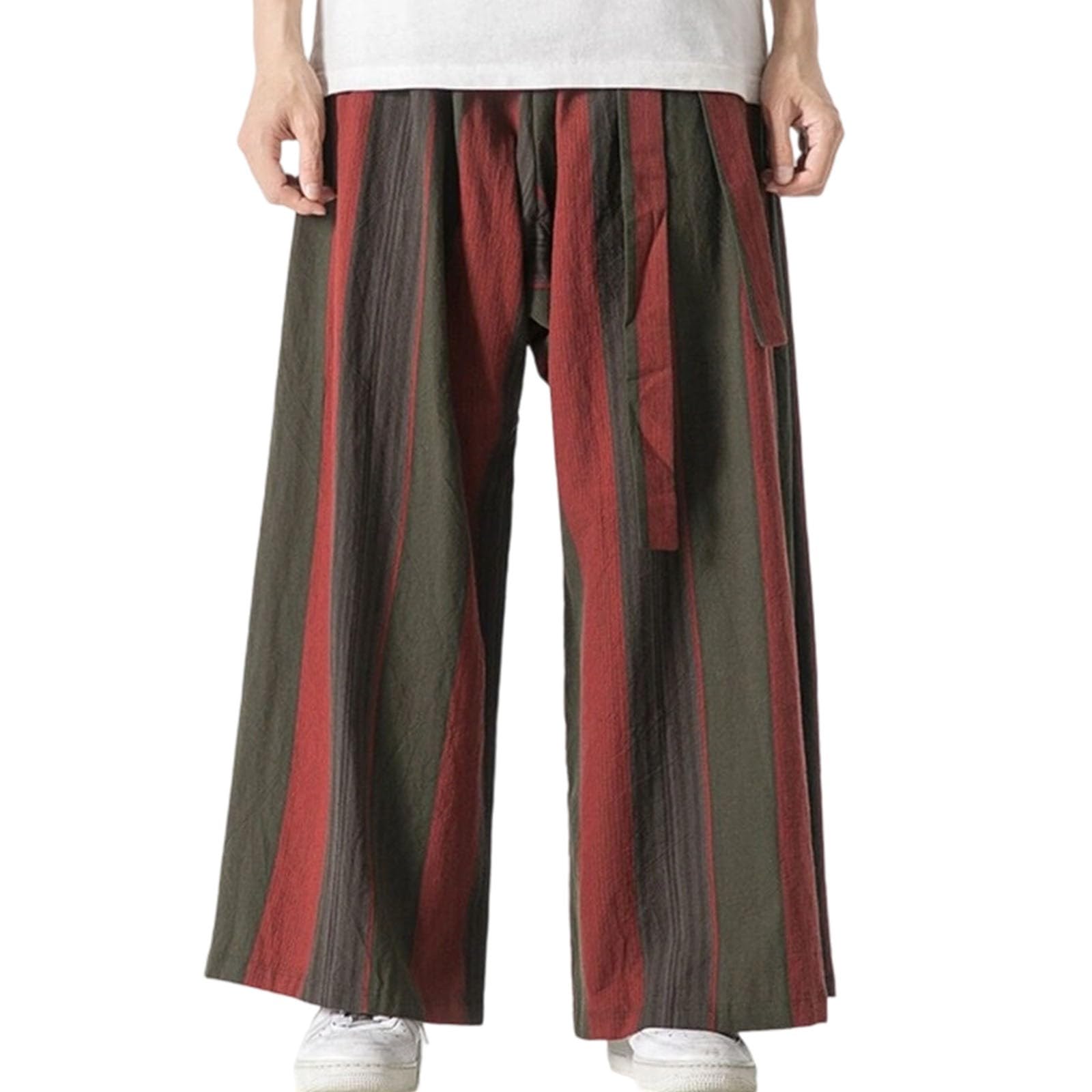 Pantalones tradicionales de lino sueltos para evitar el calor con confort 6