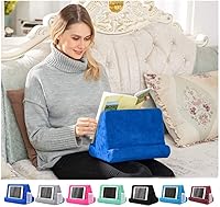 Vista 2 de Almohada de Espuma Multifunción para Laptop y Tableta Fourd Soporte Porta Tableta y Laptop con Respaldo para iPad con Bolsa (Azul Claro)