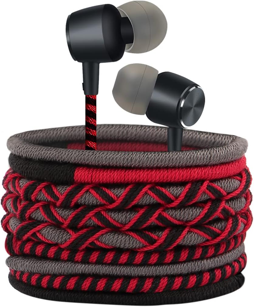 Écouteurs Intra-Auriculaires Tressés - Son Stéréo & Micro