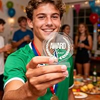 Vista 5 de CLISPEED Premio trofeo de cristal en blanco: Copa de reconocimiento de vidrio transparente para apreciación de empleados, recuerdo de fiesta