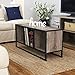 Household Essentials Jamestown TV Stand Coffee Table with Square Cube Storage Compartments Ashwood Rustic Wood Grain and Black Metal