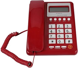 ASHATA Corded Phone,DTMF/FSK Caller ID Home Hotel Wired Corded Telephone,Desktop Phone Office Landline Fixed Telephone With Redial Function/Flash Function