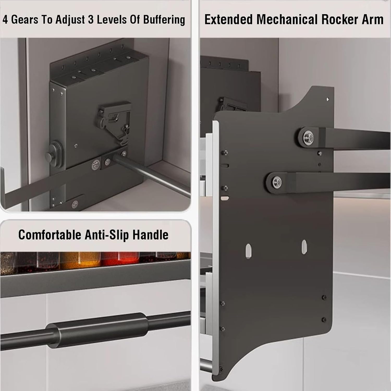 Kitchen Wall Cabinet Storage,Pull Out Shelf Organizer Spice Rack,Heavy-Duty 2-Tier Storage,for Home Wall Cabinet,700mm