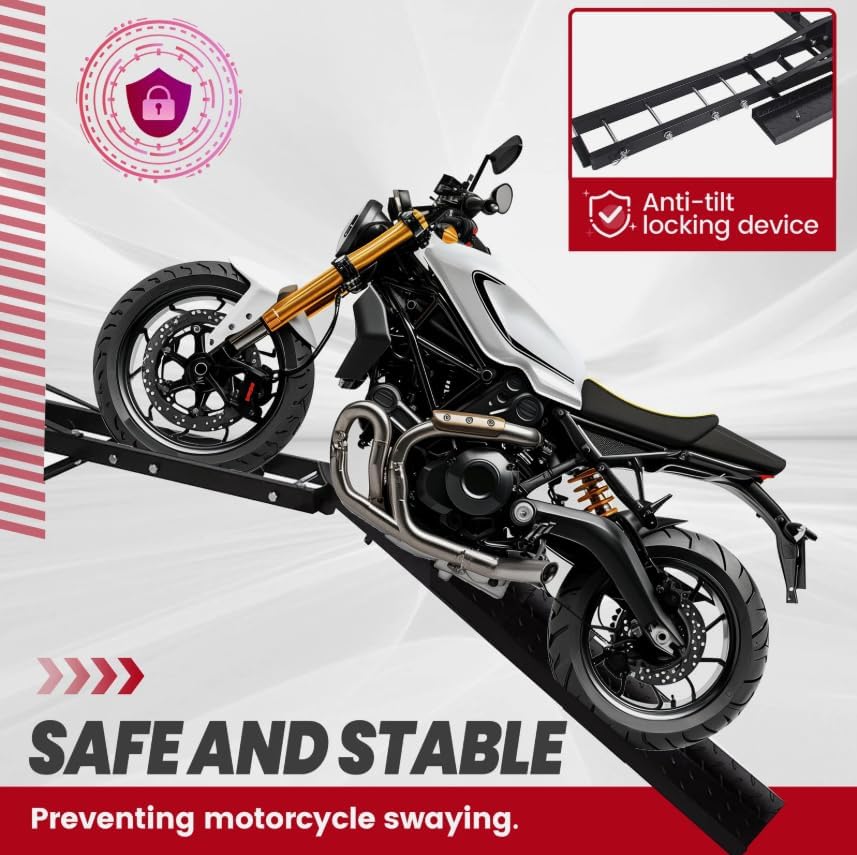 500lbs Hitch-Mount Motorcycle Carrier Hitch Mount Rack Dirt Bike Hitch Truck 75"