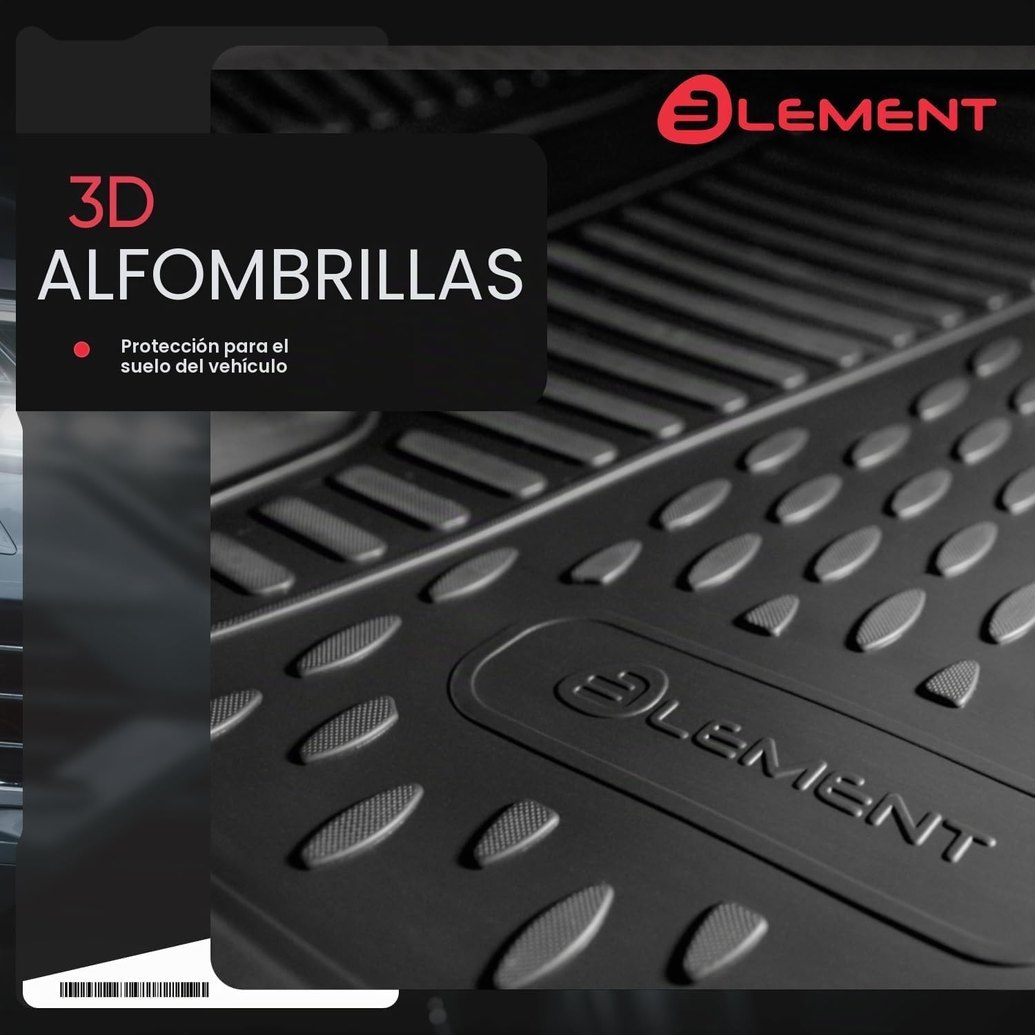Element 3D Alfombrillas de goma aptas para Ford Tourneo Courier | 2024-hoy | 100% adaptables a todas las condiciones meteorológicas alfombrillas de TPE, borde alto, impermeables, antideslizantes