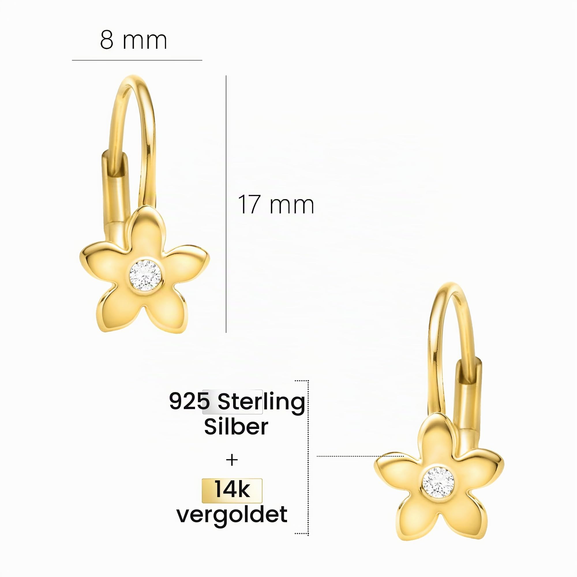 SOFIA MILANI - Damen Ohrringe 925 Silber - mit Zirkonia Steinen - Blumen Ohrhänger