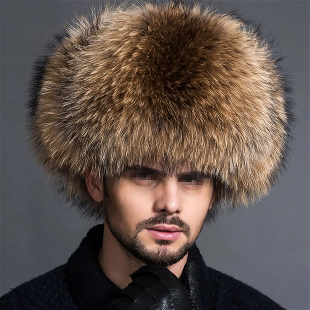 Jegsnoe Bomber in Pelliccia da Uomo Invernale Cappello Colbacco in Pelliccia Cappello da Cacciatore Cappelli da Sci da Uomo Russi Berretti in Pelle