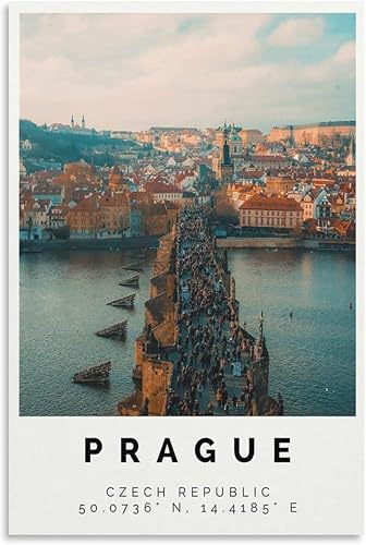 Prag Poster Bunter Druck,Prag Wand Kunst,Prag Foto Dekor Poster for Room Aesthetics Canvas Wall Art Poster And Print Unframe-style 16x24inch(40x60cm)