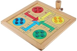 Classic Wooden 2 in 1 Ludo & Snakes and Ladders Travel Game Board