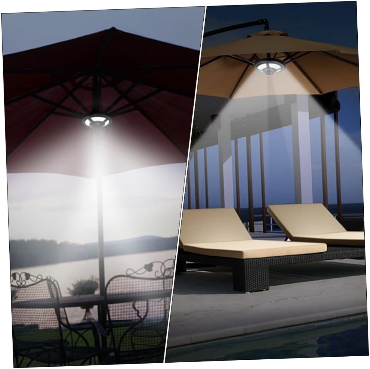 Multifunctional Outdoor LED Umbrella Pole Light Camping Hanging Lamp for Patio Tent Backyard Bright White Illumination with High Brightness Practical Outdoor Lighting