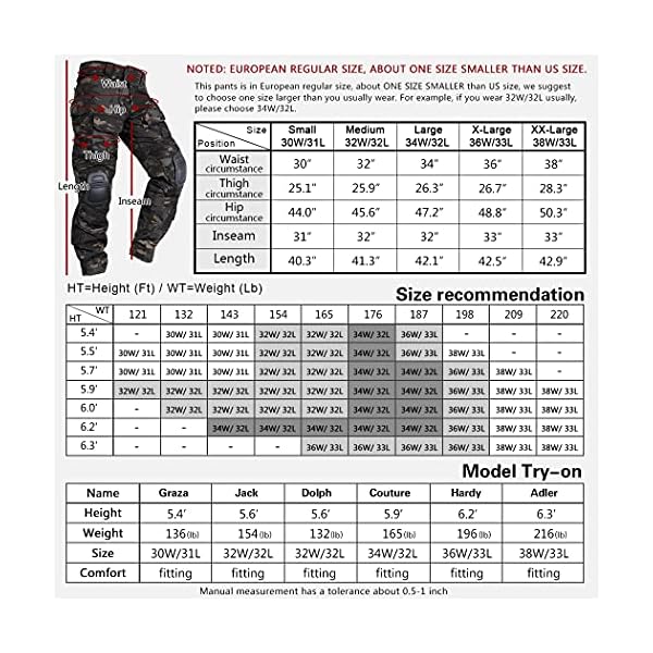 IDOGEAR G3 Combat Pants with Knee Pads Multi-camo Pants for Men Outdoor Airsoft Paintball Outdoor Camo Tactical Trousers (Multi-camo Black,34W x 32L) - Image 3