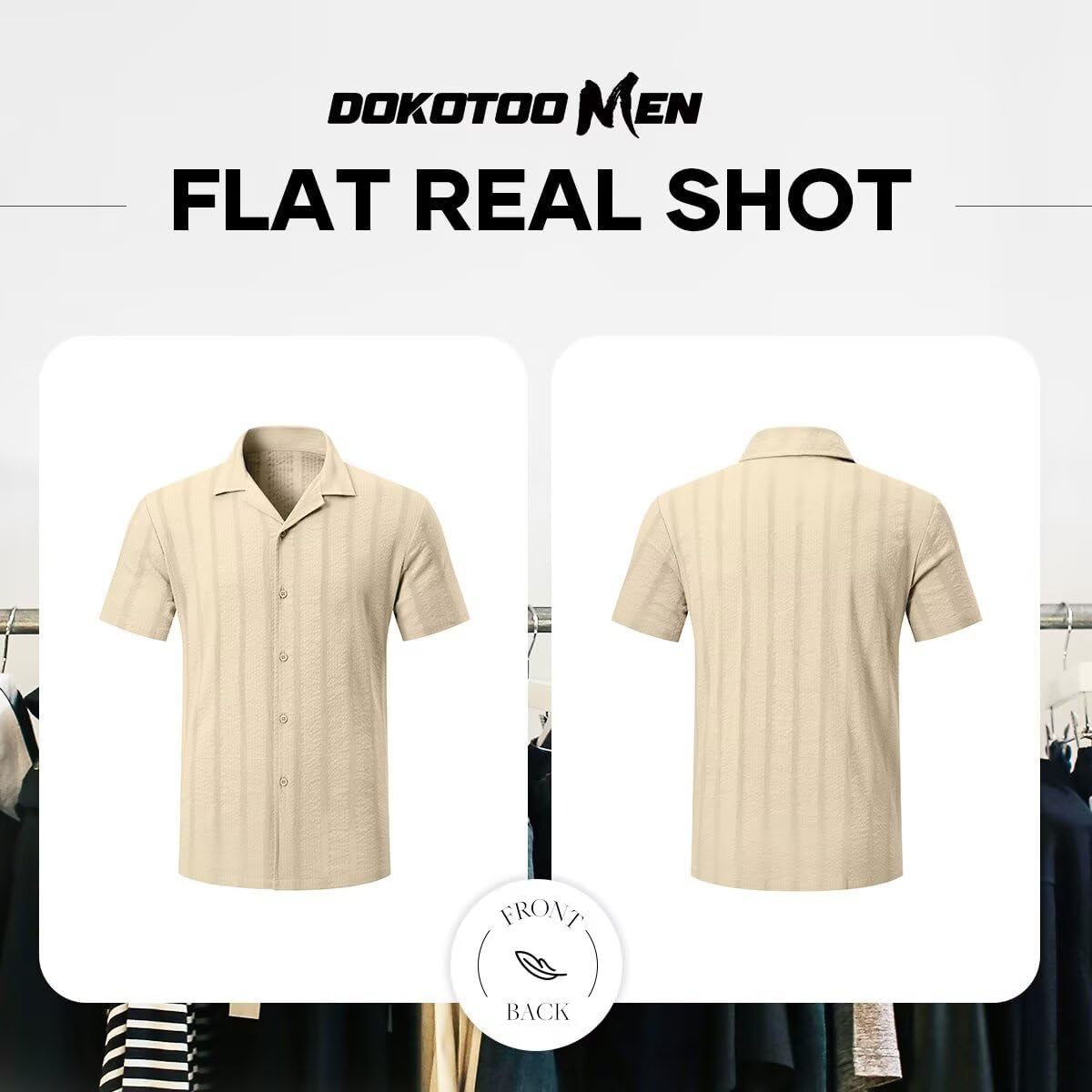 Mens Short Sleeve Button Down Shirts Casual Seersucker Textured Cotton Shirt Summer Vacation Beach Shirts - Image 5