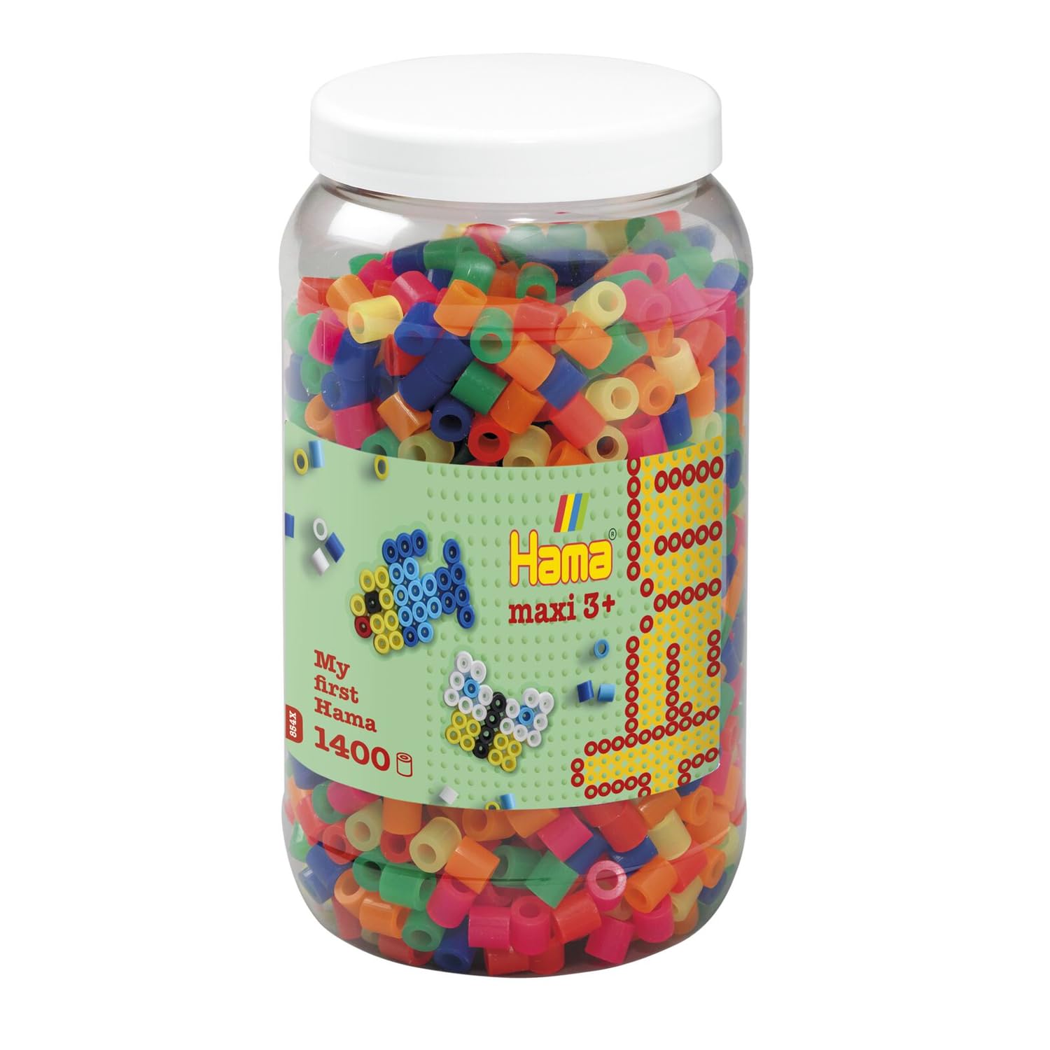 Hama 10.8542 1,400 Maxi Beads in Tub Neon Mix