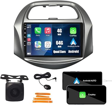[4G 64G] Android Car Stereo FM Radio Carplay Android Auto 9" Touchscreen Headunit Media Player with Backup Camera for Chevrolet Spark Beat 2019 2020