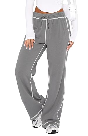 DISCIPBUSH Track Pants Women Sweatpants Soft Jogging Straight Pajama Sweats Wide Leg Sweatpants Women Lounge Pants Joggers