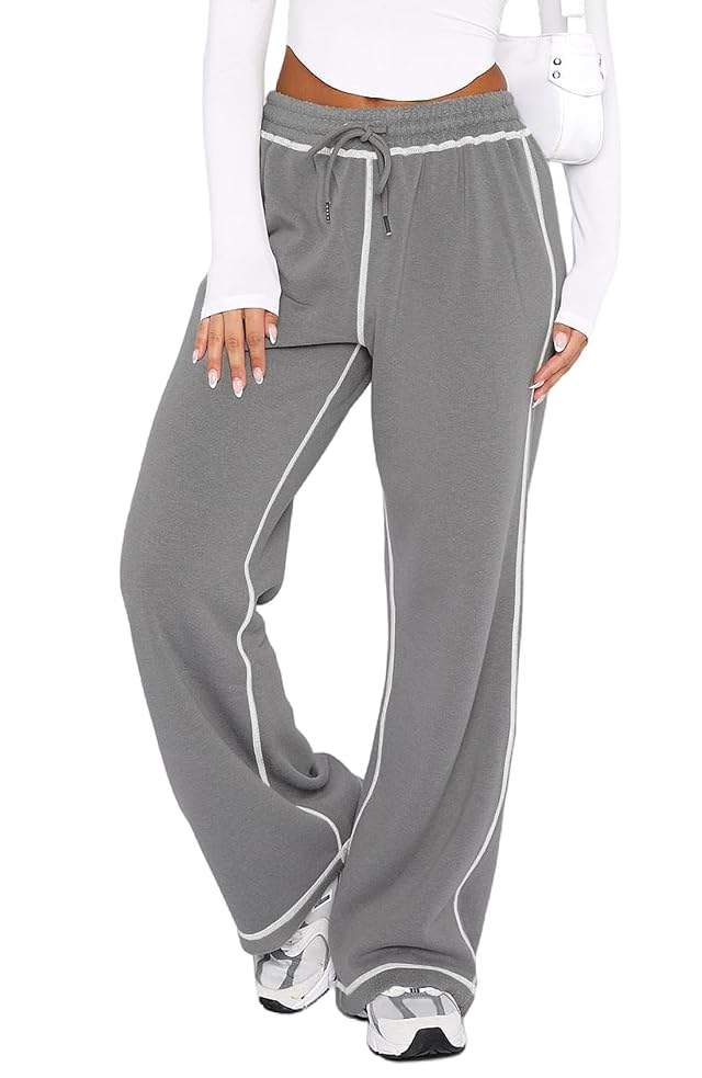 DISCIPBUSH Track Pants Women Sweatpants Soft Jogging Straight Pajama Sweats Wide Leg Sweatpants Women Lounge Pants Joggers