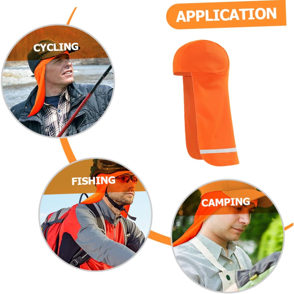 6 Pcs Reflective Tail Hat Sun Protector Liner Cap Mens Visor Hat Yellow Bandana Mens