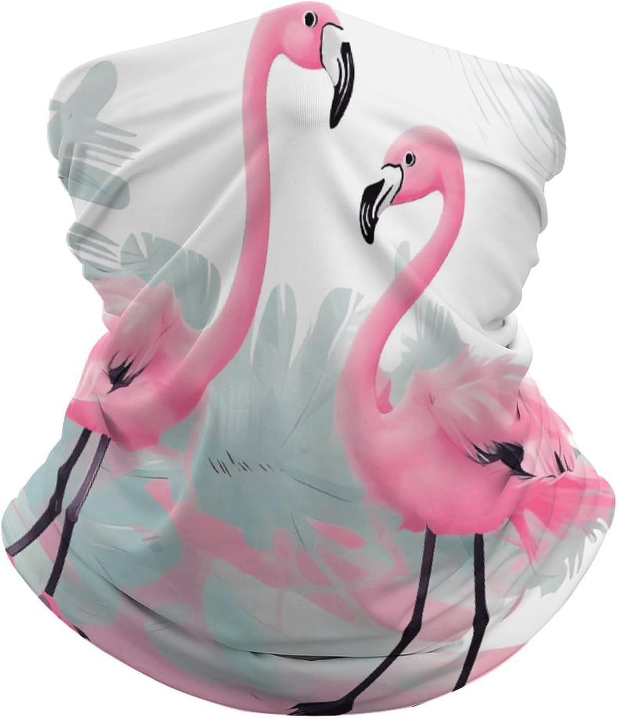 Love Flamingo Neck Gaiter Cooling UV Protection Bandana Gator Scarf Winter Neck Warmer Gaiter Windproof Ski Mask Scarf Windproof Face Mask Face Cover for Men Women