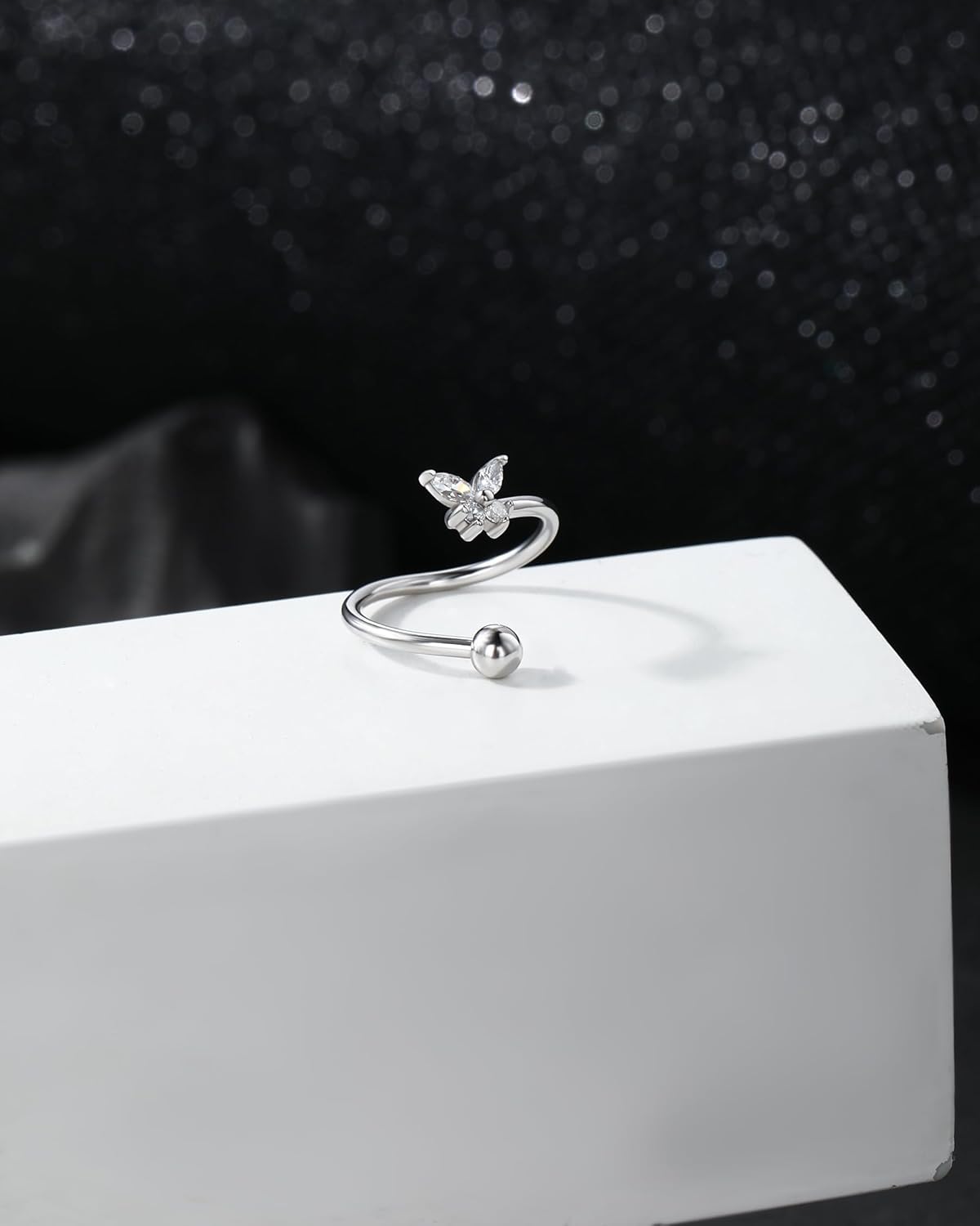 Jewseen 925 Sterling Silver Twist Helix Piercing Jewelry Helix Earrings 16g Butterfly Cartilage Earrings Cartilage Jewelry for Women - Image 7