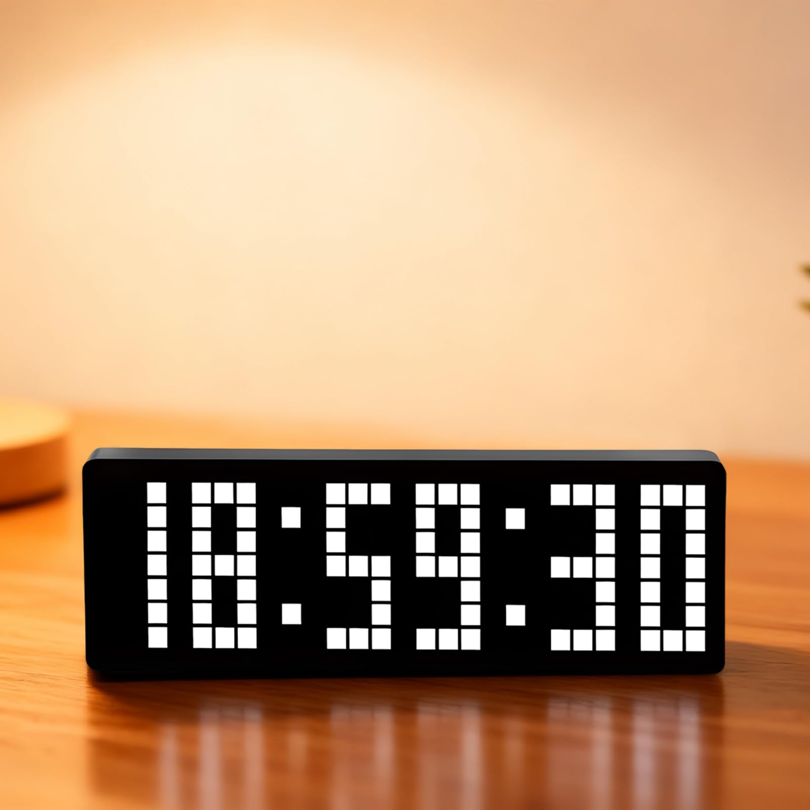 Reloj digital retro, temporizador de píxeles LED de 32 cm, cuenta regresiva programable, memoria, control remoto, 2 niveles de brillo, mesa para sala de juegos, gimnasio