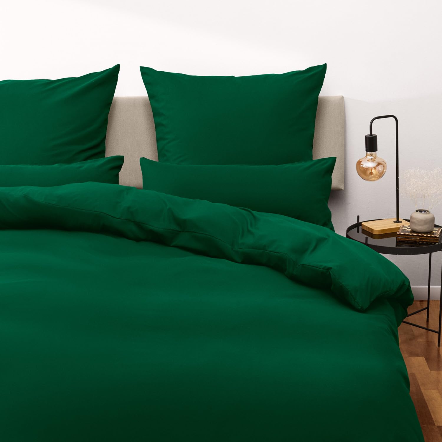Blumtal Copripiumino Matrimoniale 250x200 e Federe 50x80 - Set di Lenzuola in Microfibra Extra Morbida certificata Oeko-Tex, Set Copripiumino Matrimoniale con 2 Federe - 3 Pezzi - Verde Scuro