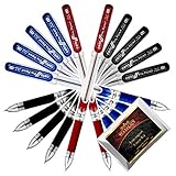 Cello Pinpoint Blue Black Red Pen Superfine Writing 0.5 mm Tip + TeaLegacy Free Sampler (10 Ball Point Pens) School & College Exam Time Series Low Pressure High Volume Elastic Grip