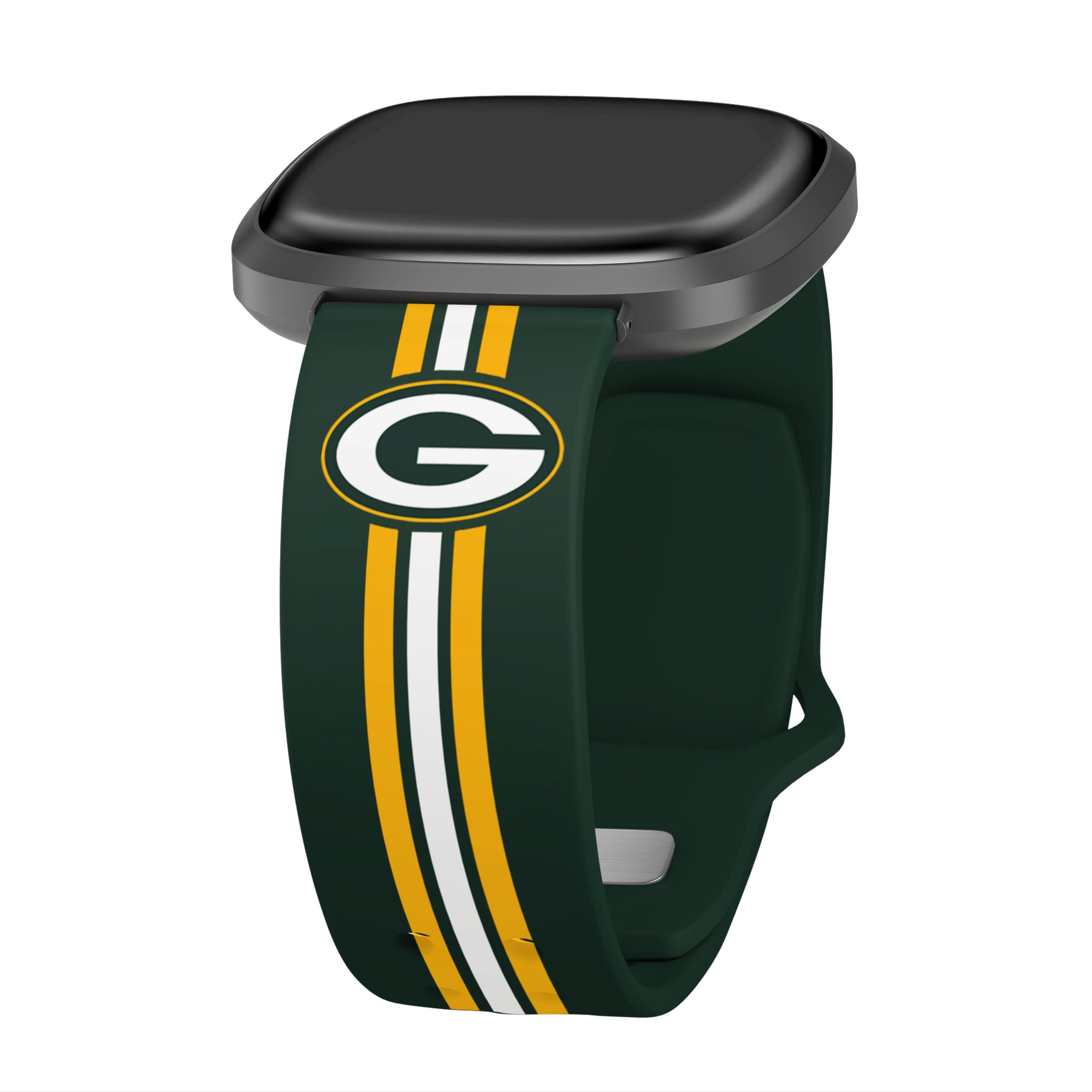 Game Time Green Bay Packers HD Watch Band Compatible with Fitbit Versa 3 and Sense (Stripes Long)