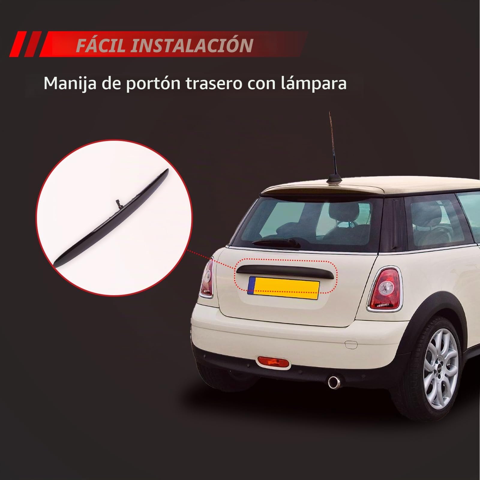 Embellecedor para maletero de coche, color negro, repuesto para M-i-n-i R56 R57 R55 R58 R59 2006-2015, accesorio de coche pieza # 51132753602 51 13 2 753 602