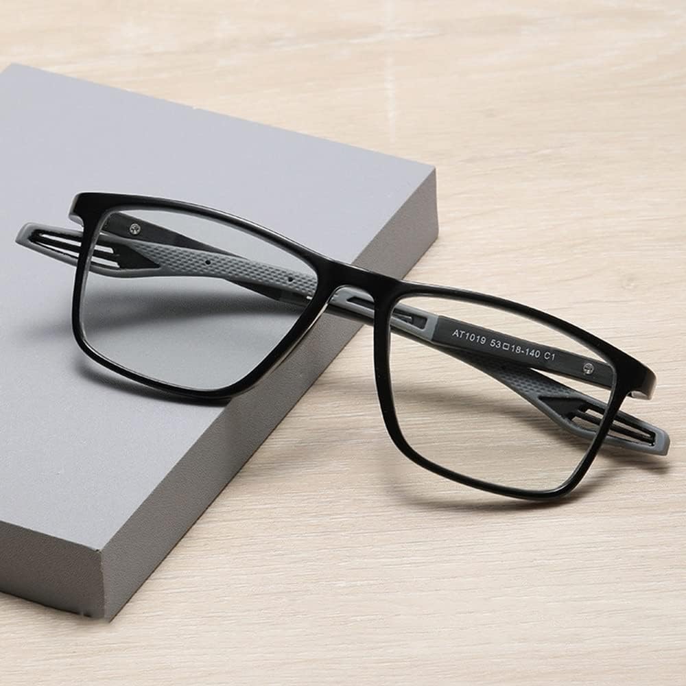 Photochromic Presbyopia Glasses, Progressive Multifocus Reading Glasses, Anti-Blue Light Computer Eyeglasses+2.00 (Color : Gray, Size : +1.5)