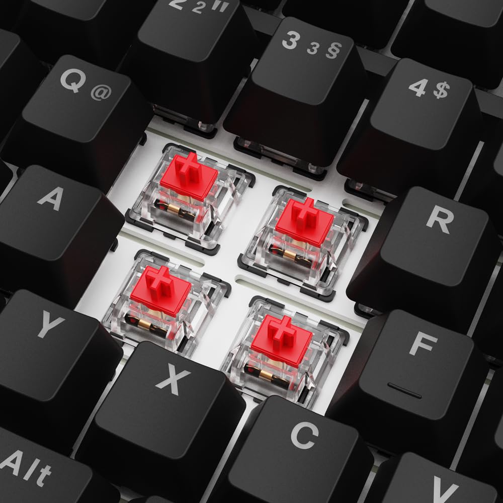 Sharkoon Skiller SGK25 RGB, Gaming Tastatur, 75% Layout, Hot Swap, Huano RED geschmierte Schalter, schwarz