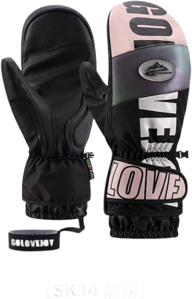 Winter Ski Mittens Men & Women Glove Liners- Adult Snow Mitts for Cold Weather – Waterproof Winter Ski Gloves Snowboarding, Skiing