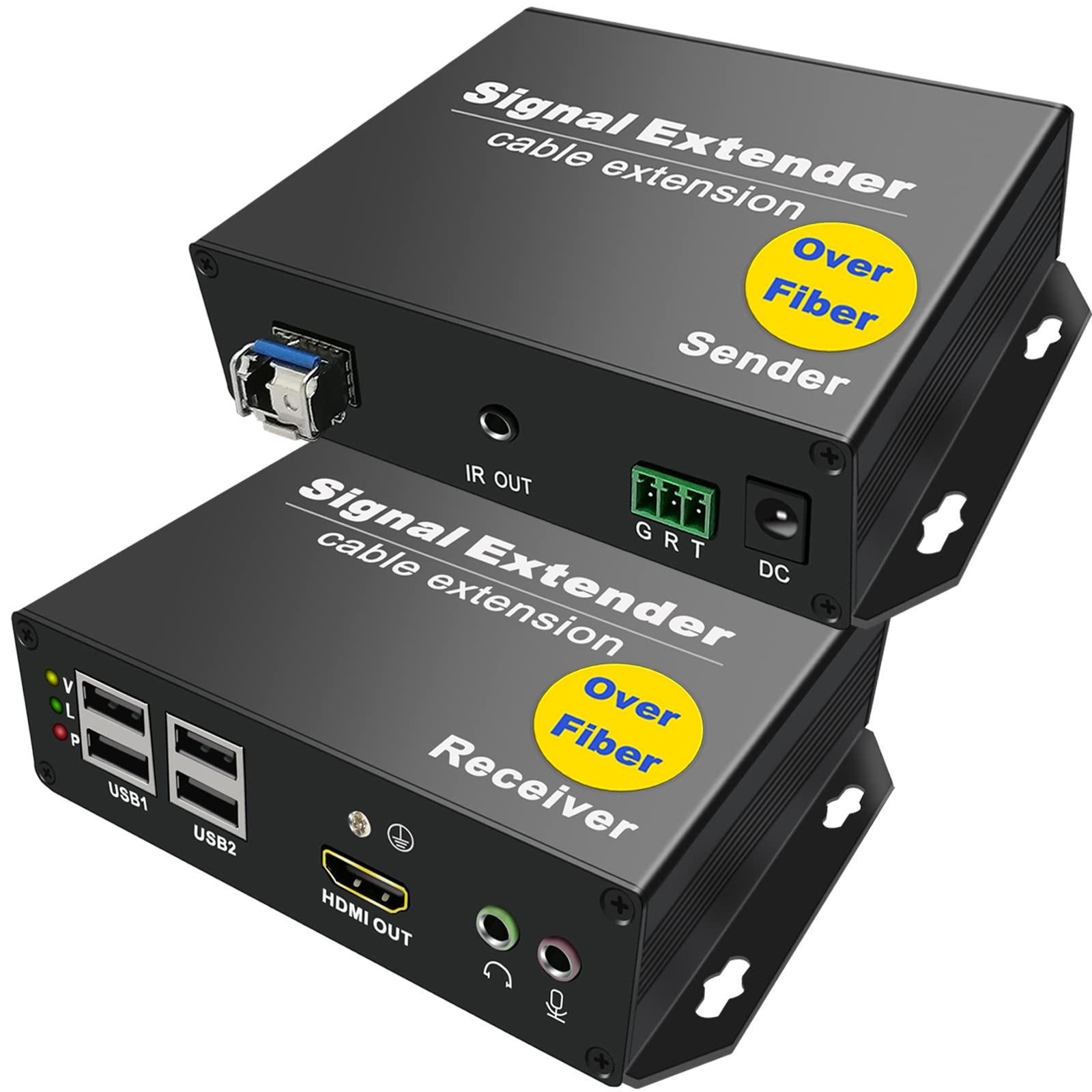 4K HDMI KVM Extender Over 20KM SM Fiber – Zero Latency, 4X USB2.0, Bidirectional Audio & RS232, EDID Passthrough, IR Control, 3D Support, Touchscreen & Mobile Device Compatibility
