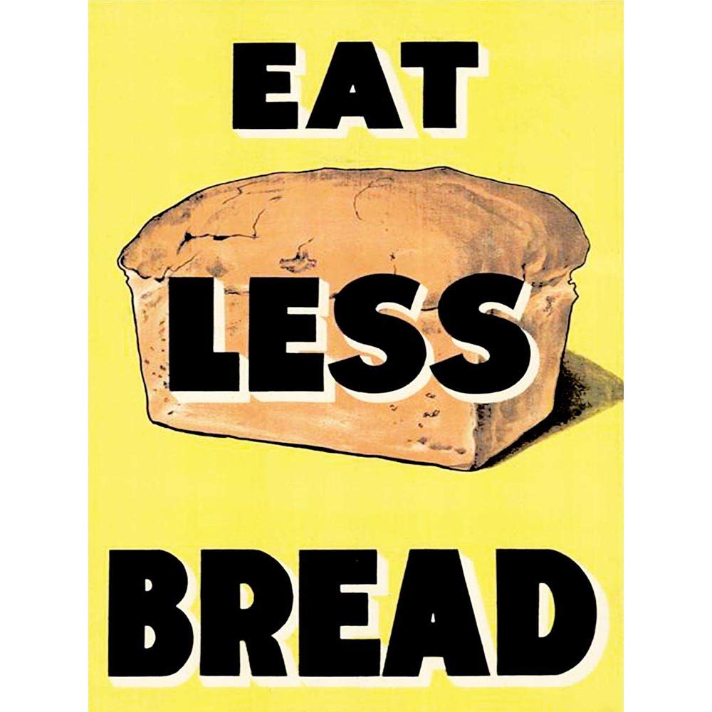 Wee Blue Coo War Wwii UK Eat Less Bread Loaf Ration Food Art Print Poster Wall Decor 12X16 Inch