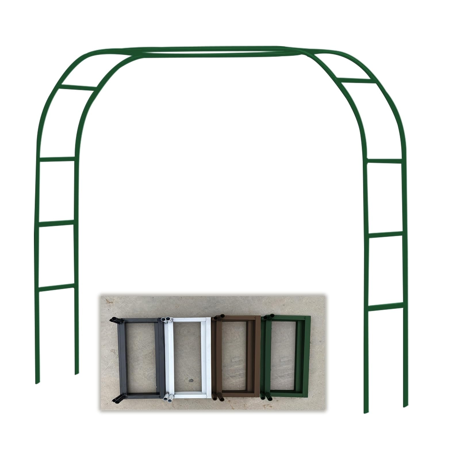 Generisch Rosenbögen Metall Torbogen Garten,Gartenbogen für Kletterpflanzen,Outdoor Rankhilfe Rankgitter Rankbogen Hochzeitsbogen mit Sockel Breit 1.4m,1.8m,2.4m,3.0m,3.5m(Grün,L300xW40xH220cm)