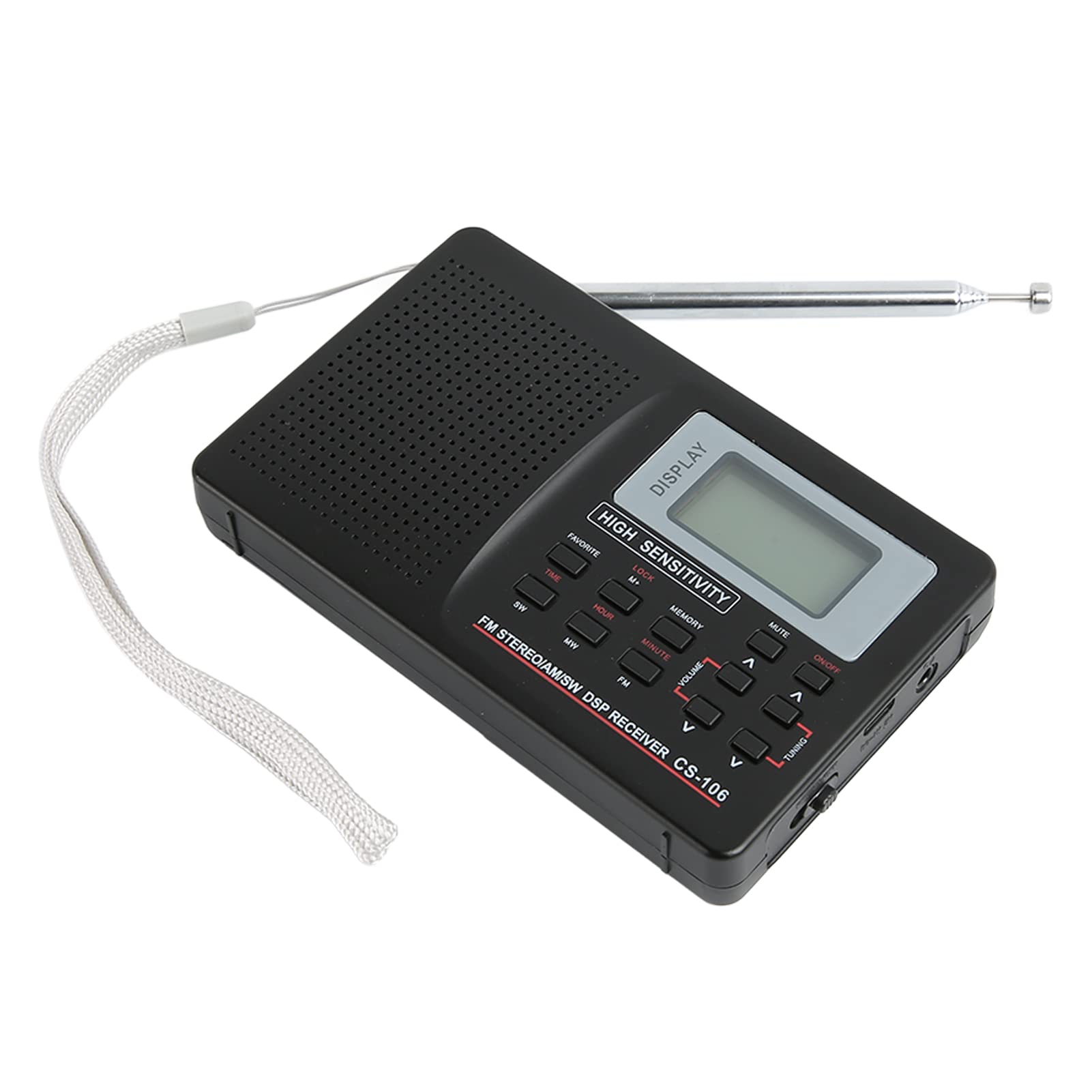 Radio Digital AM FM SW, Radio Portátil de Corta con Pantalla de Número de Banda, Función de Memoria, Compatible con Almacenamiento de 88 Canales, Radio de Bolsillo con Teclas de Retroiluminación