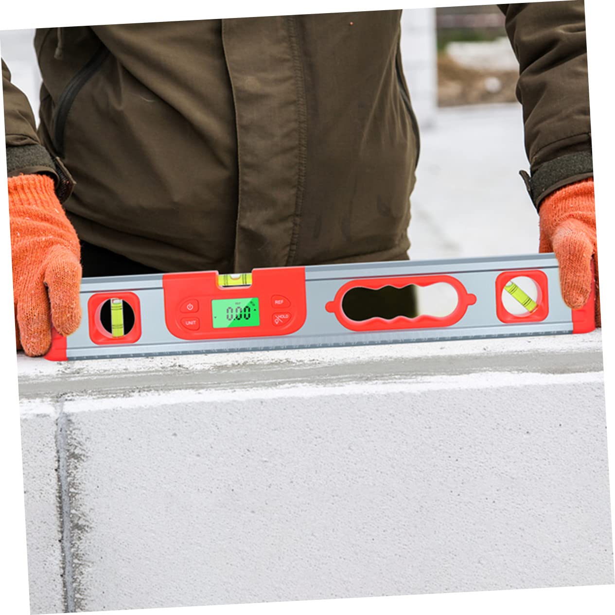 NUOBESTY Medidor de Ángulos Digital Nivel de Burbuja, Rango 4x90° y 2x180°, Alta Precisión ±0,01°, para Carpintería E Instalación