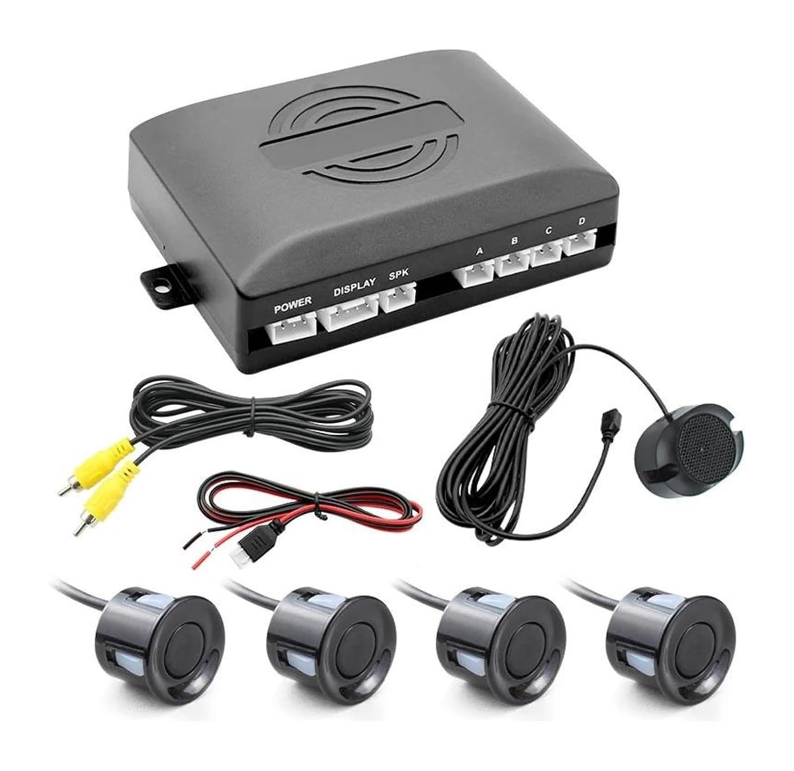 Radar Marcha Atrás Trasero para Coche Sensor Aparcamiento AHD 22 Mm Asistencia Seguridad para con Pantalla Sensor De Aparcami(Negro)