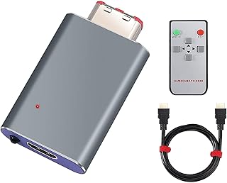 LiNKFOR GC to HDMI Adapter,GC HDMI Converter Adapter with Remote Control for The GC Running GCVideo Software, Supports 2X Line-Doubling Plug & Play