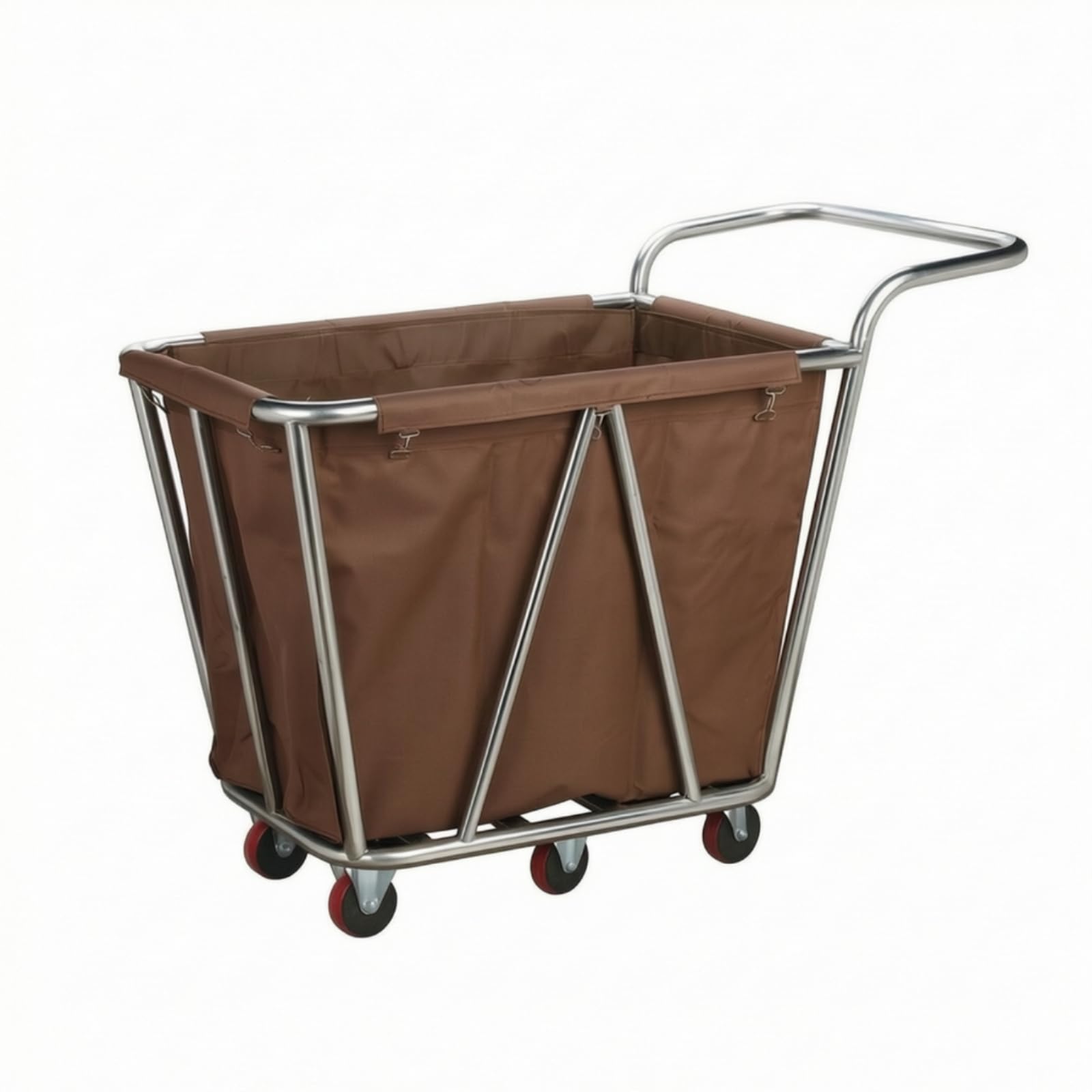 Carrello Portabiancheria con Telaio in Acciaio Inox Grande Capacità Carrello Portabiancheria con Professionale per Lavanderie, Albergo, Ospedale