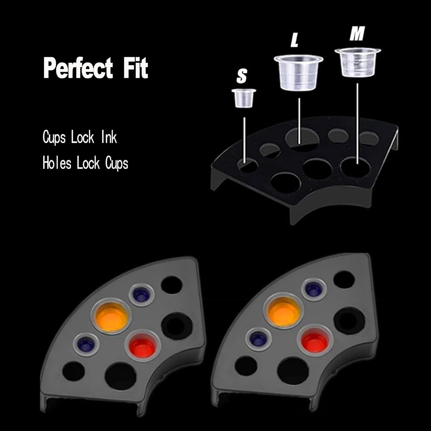 Tattoo Ink Caps Kit - Beoncall 300pcs Tattoo Ink Cups Tattoo SML Size Mixed and 2pcs Tattoo ink Holders Ink Caps Tattoo Tattoo Cups 100pcs Small 100pcs Medium 100pcs Large ink cups Tattoo Accessories