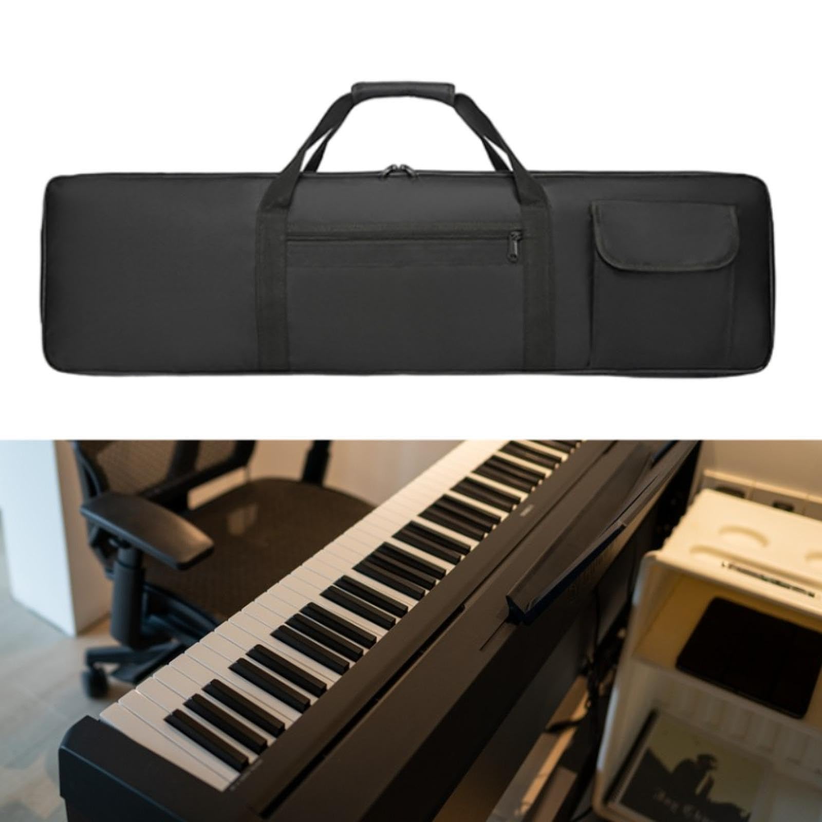 Étui pour Piano électrique, Sac de Transport pour Clavier à 61 Touches, Sac à Dos En Tissu Oxford, étui de Transport pour Studio de Musique Scolaire E, Xs