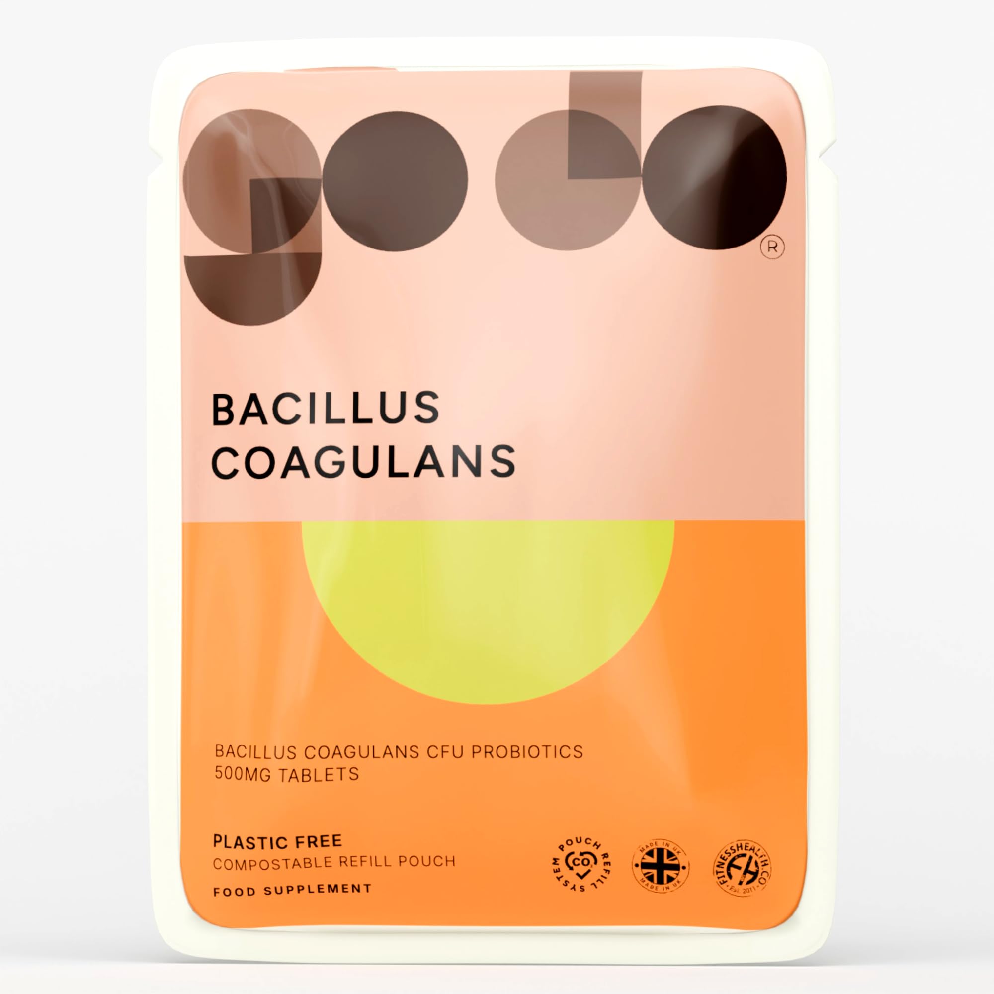 Bacillus Coagulans 500 Million CFU Live Probiotics - 120 Tablets - UK Made Vegan Digestive & Immune Support - Spore Based Gut Health - Plastic Free Refill Pouches