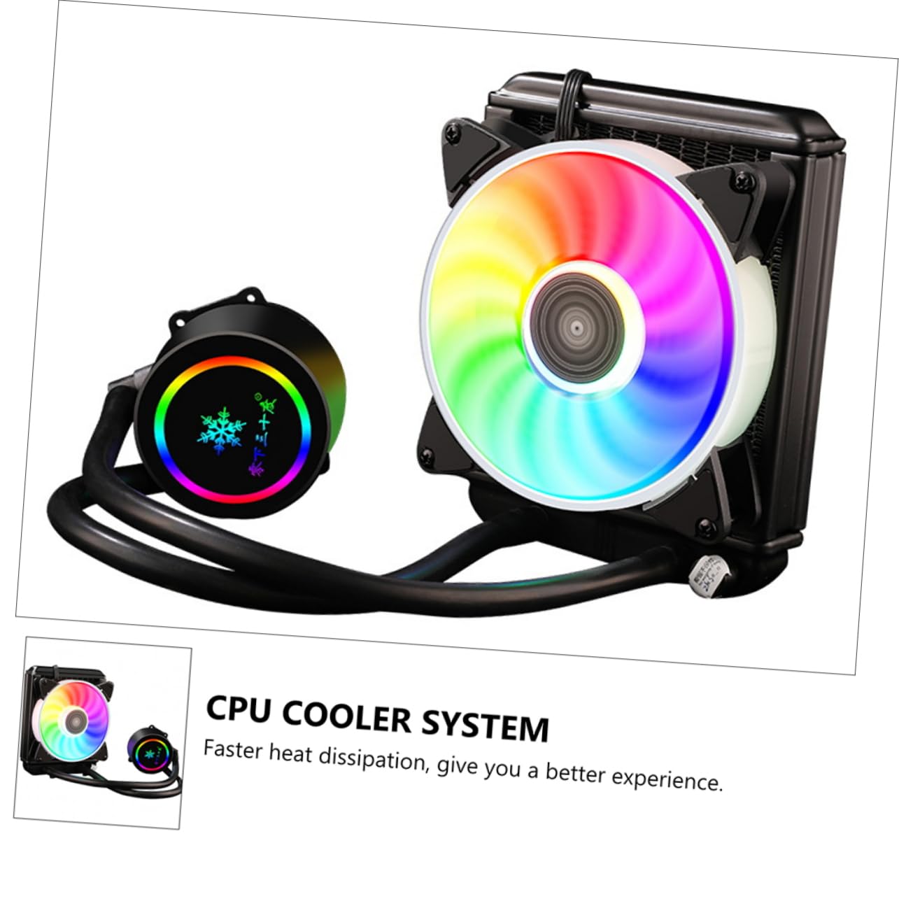 Happyyami 1 Pièce Refroidisseur Liquide Professionnel pour Processeur Radiateur CPU Silencieux avec Dissipation Thermique pour Pc Gaming de Refroidissement à Eau Argb