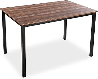 Versa Amaia Mesa de Comedor para Cocina, Terraza, Jardín o Comedor, Medidas (Al x L x An) 76 x 80 x 120 cm, Madera y Metal, Color Negro